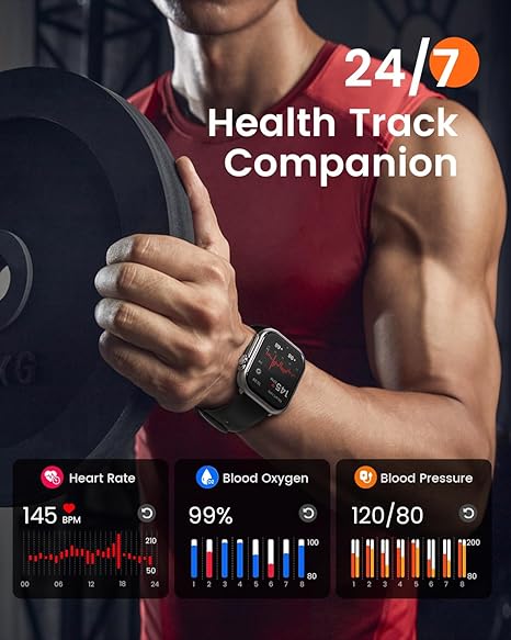 Smart Watch for Men for iPhone&Android: 100 Day+Battery Life, Smart Watch(Answer/Make Calls)