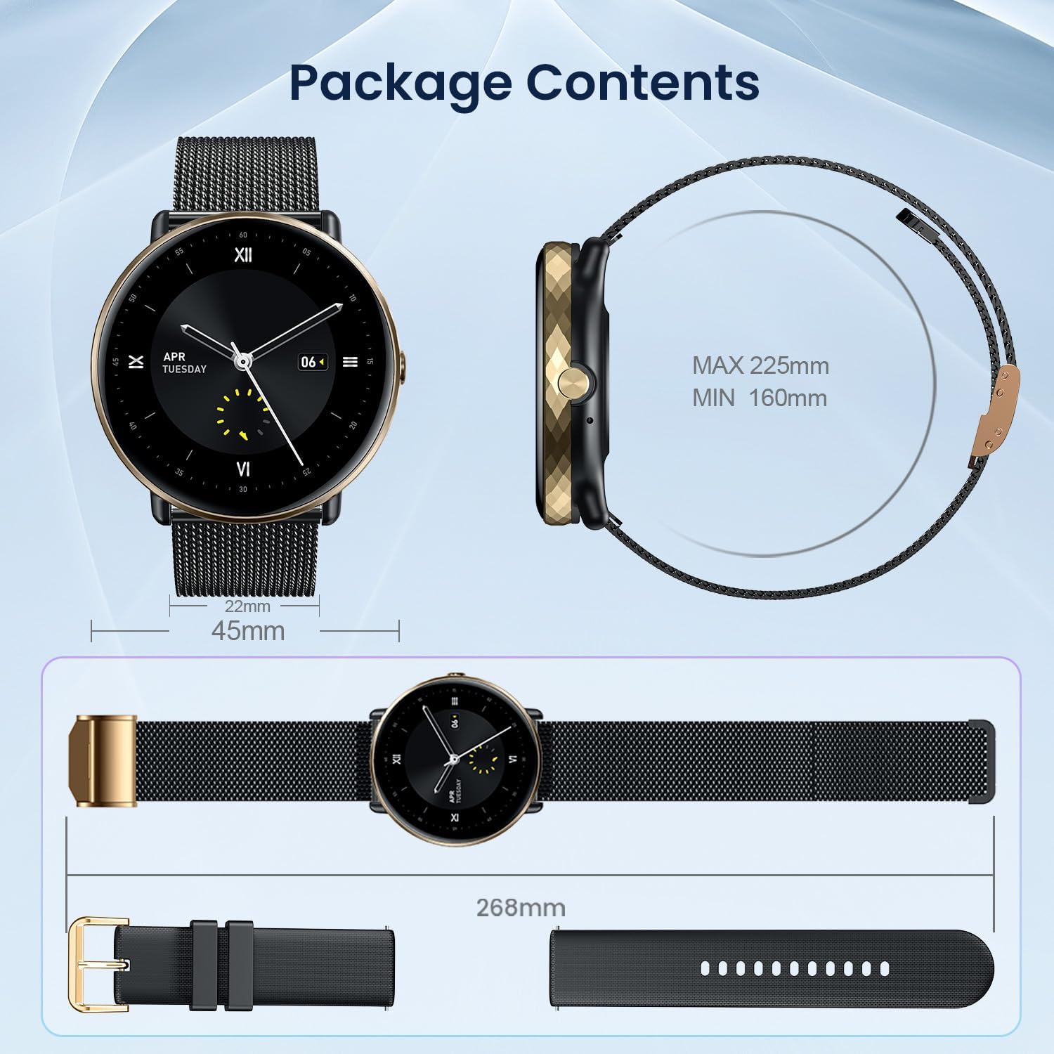 Smart Watches for Men Women Android iOS Phones Touchscreen Waterproof  Waterproof Blood Pressure Heart Rate Step Sport Pedometer